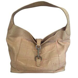 Dooney & Bourke Purse Annalisa Lock Sac Pink Croc Embossed Leather Shoulder Bag